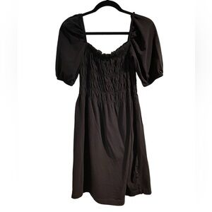 H&M Black Short Sleeve Mini Dress Elastic Stretchy Size Small